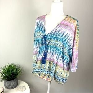 John Paul Richard Womens Knit Tye-Dye Pullover Sweater size XL